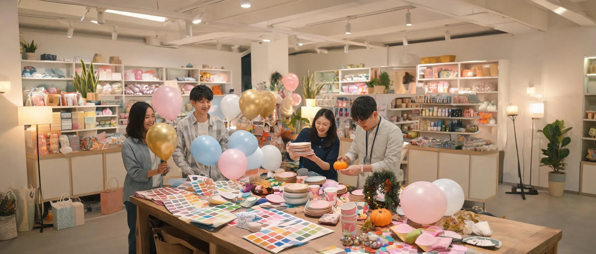 Amscan creative workroom with party samples